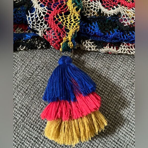 Trina Turk Iseree Crochet Short Swim Cover Up in Multi Color Size Med - Picture 5 of 8